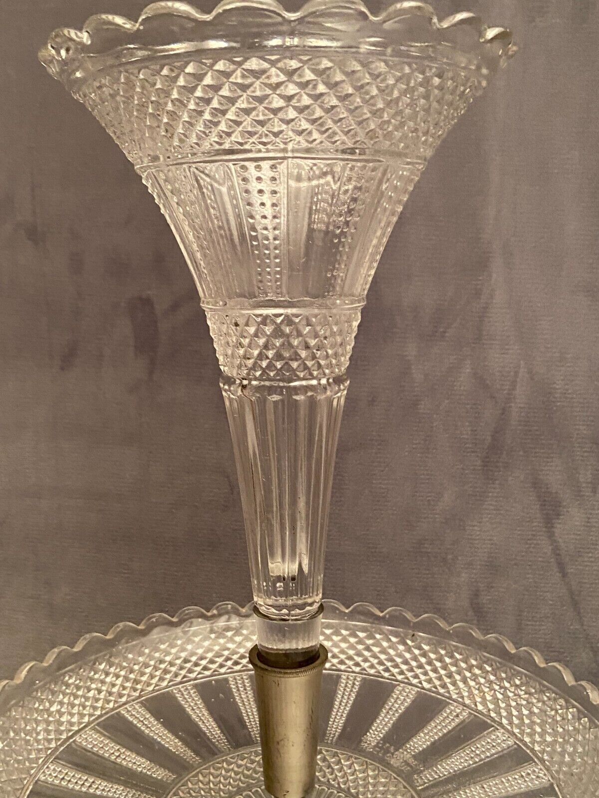 Centerpiece cup enhanced vase cornet crystal Val Saint Lambert late nineteenth