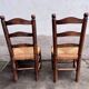 Pair of vintage Brutalist chairs made of wood and straw