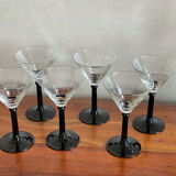 6 art deco glasses fine feet