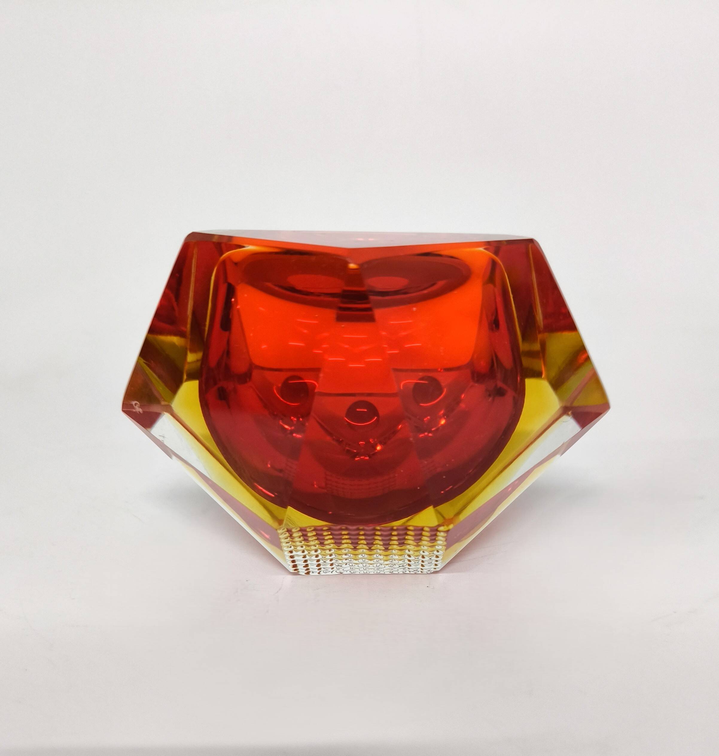 Cendrier en verre de Murano de Flavio Poli, années 60