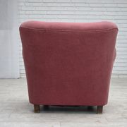 1960s, Danish relax armchair, furniture velour, oak wood.