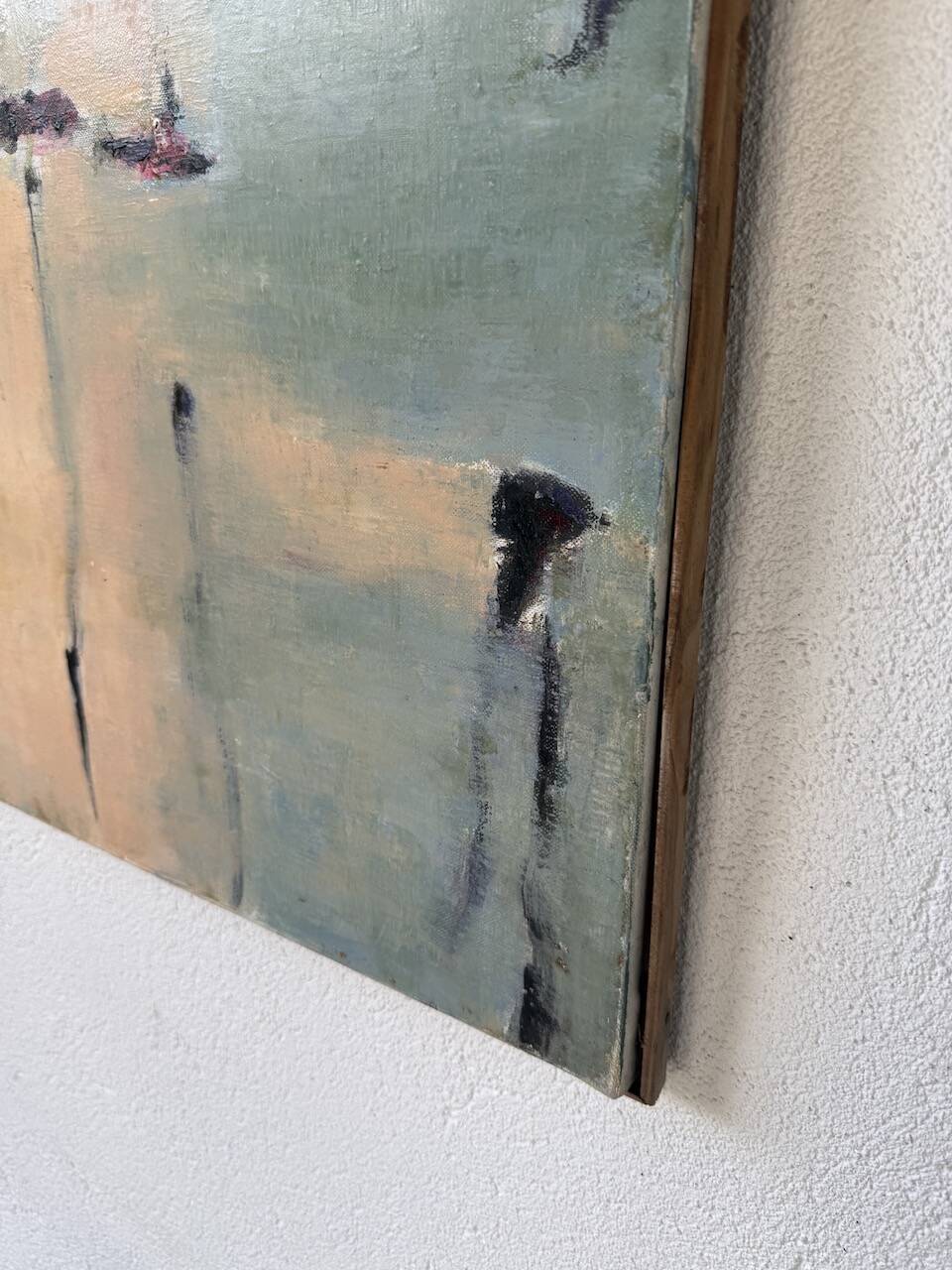 Toile abstraite nymphéas signée JP Perron, XXème