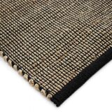 Tapis en jute et coton noir 160 x 230 cm