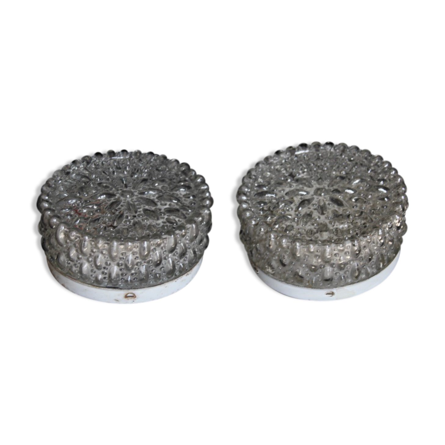 Paire de plafonniers verre bulle minimaliste