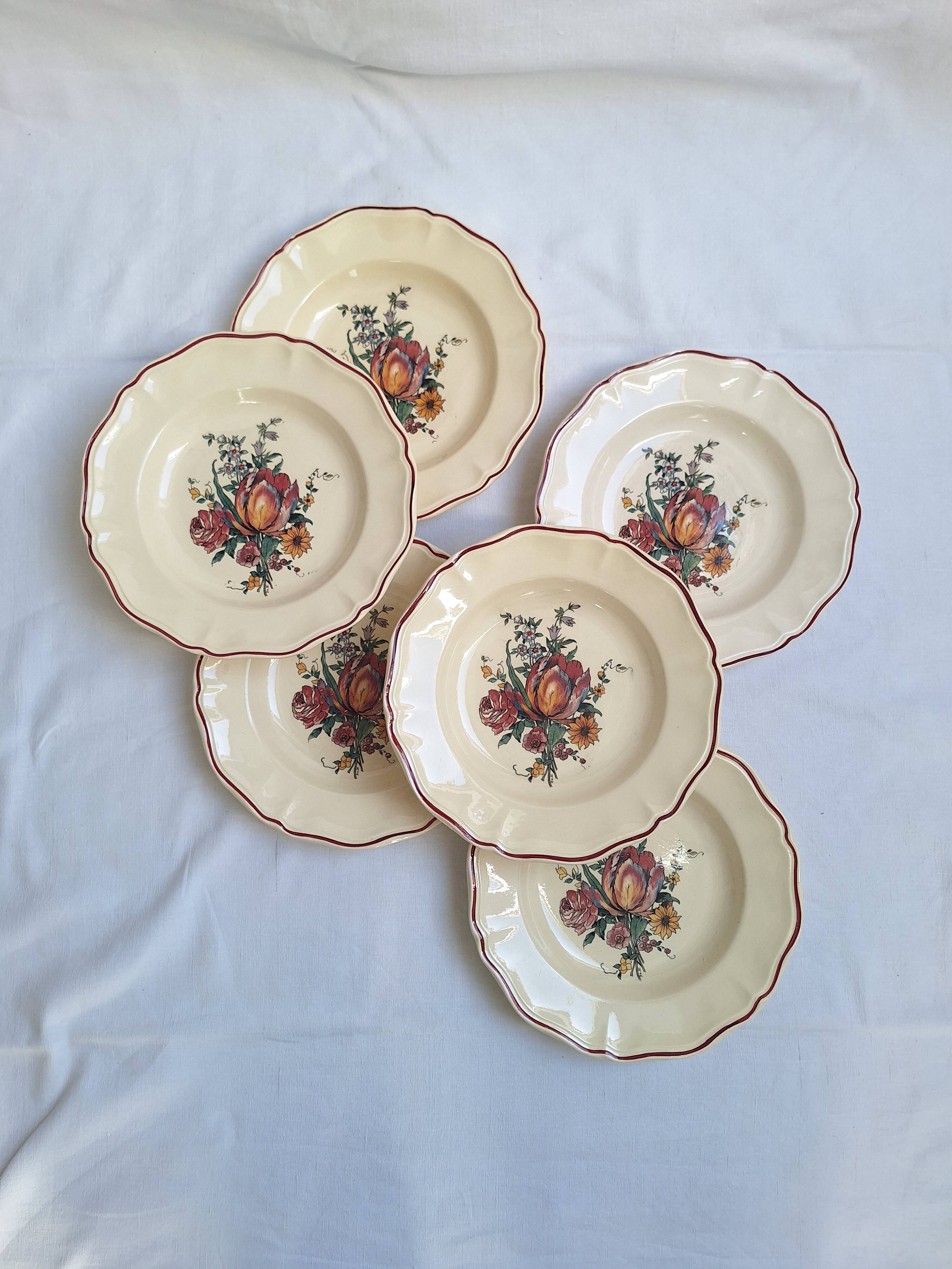Assiettes creuses Digoin Sarreguemines Modèle Loraine