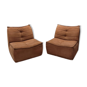 Paire de fauteuils en - velours