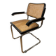 Marcel Breuer armchair, Cesca B64, black and cane, 1960 Italy.
