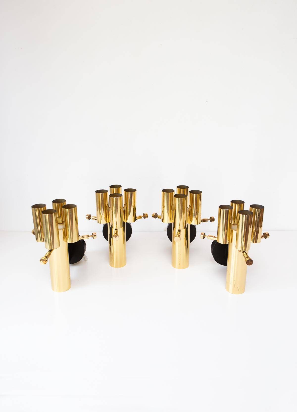 German "space age" appliques in gilded brass Bega Bloom (4 AVAILABLE).
