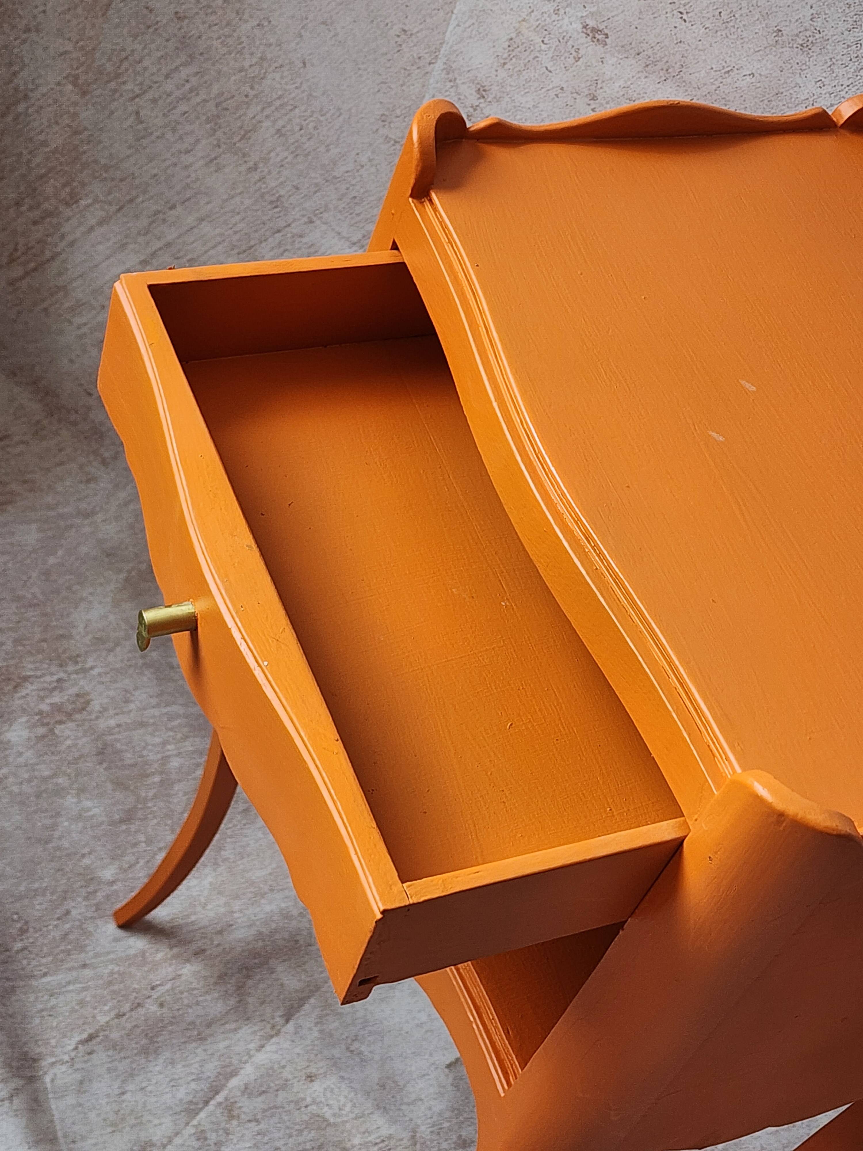Old orange bedside table