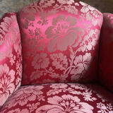 Armchair Napoleon III red satin