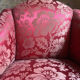Fauteuil Napoléon III satin rouge