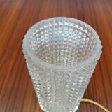 Table lamp with pressed glass globe