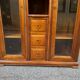 Display cabinet in solid cherry wood Louis Philippe style, 1980s - 108x35x140cm