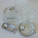 Appliques vintage, lot de 3 appliques murales, plafonnier encastré