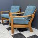 Walter Knoll blue fabric armchairs 1960s