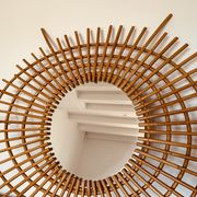 Vintage rattan sun mirror from the 60s, 73x92 cm