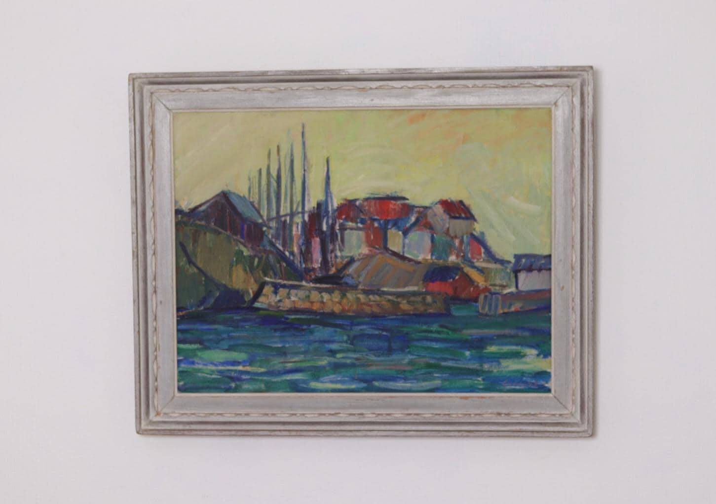 Huile sur toile originale – « Sapri, Italie » par Gunnar Ingemar Erixon