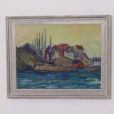 Huile sur toile originale – « Sapri, Italie » par Gunnar Ingemar Erixon