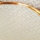 Vintage gold metal mirror round tray