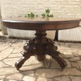 Oval table with walnut extensions Napoleon III era
