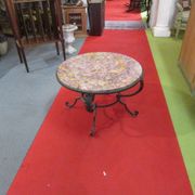 Low wrought iron 1950 marble top side table