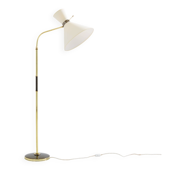 Maison Lunel floor lamp diabolo brass rifle barrel around 1950