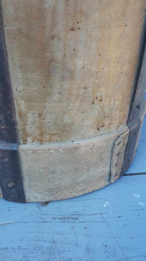 Mesure à grain vintage panier de rangement en bois et fer