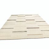 9x11 Brown & Cream Kilim Rug, 262x338Cm