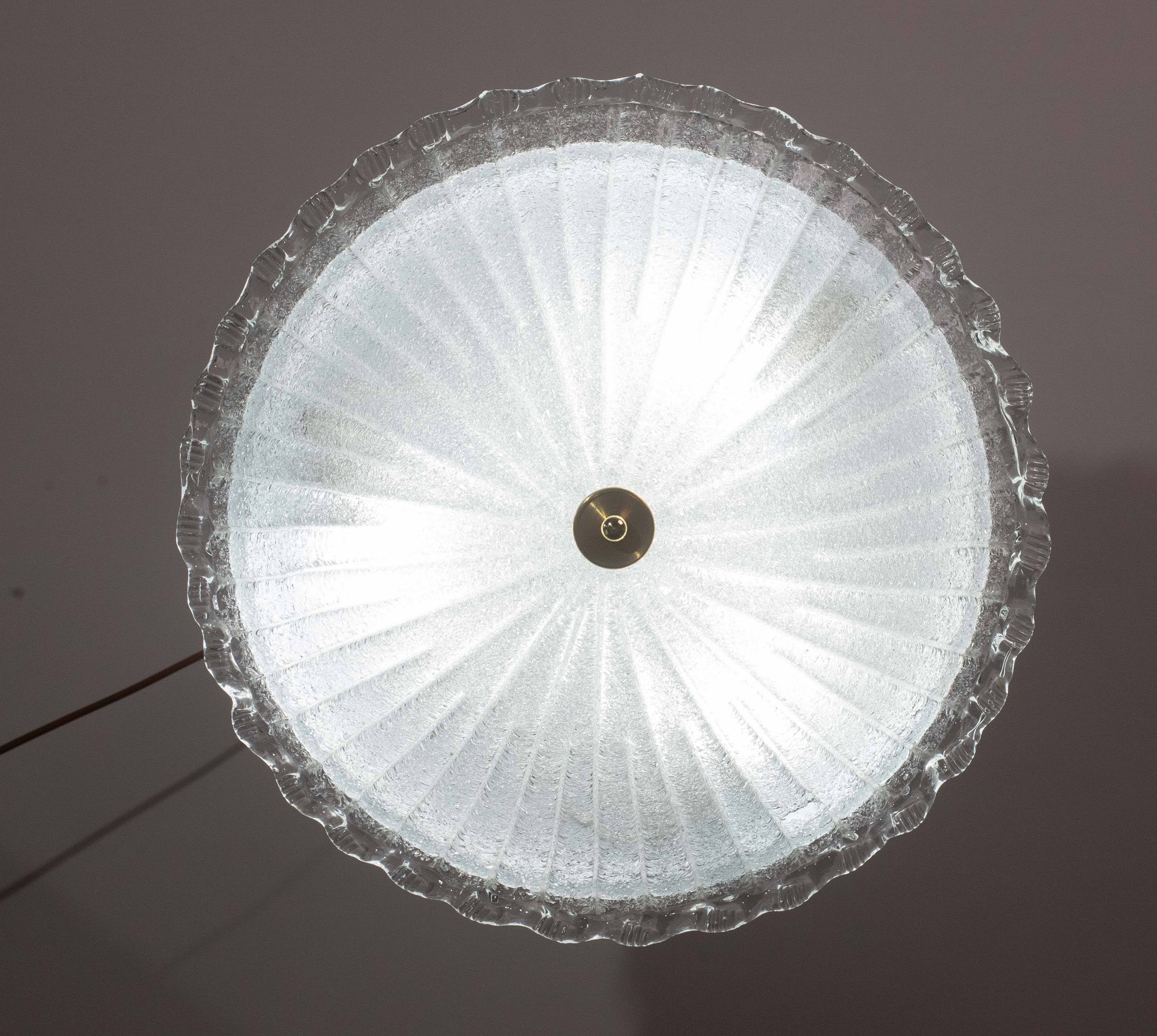 Charming Italian Trasparent Murano Glass Ceiling Fixture, Murano, 1960