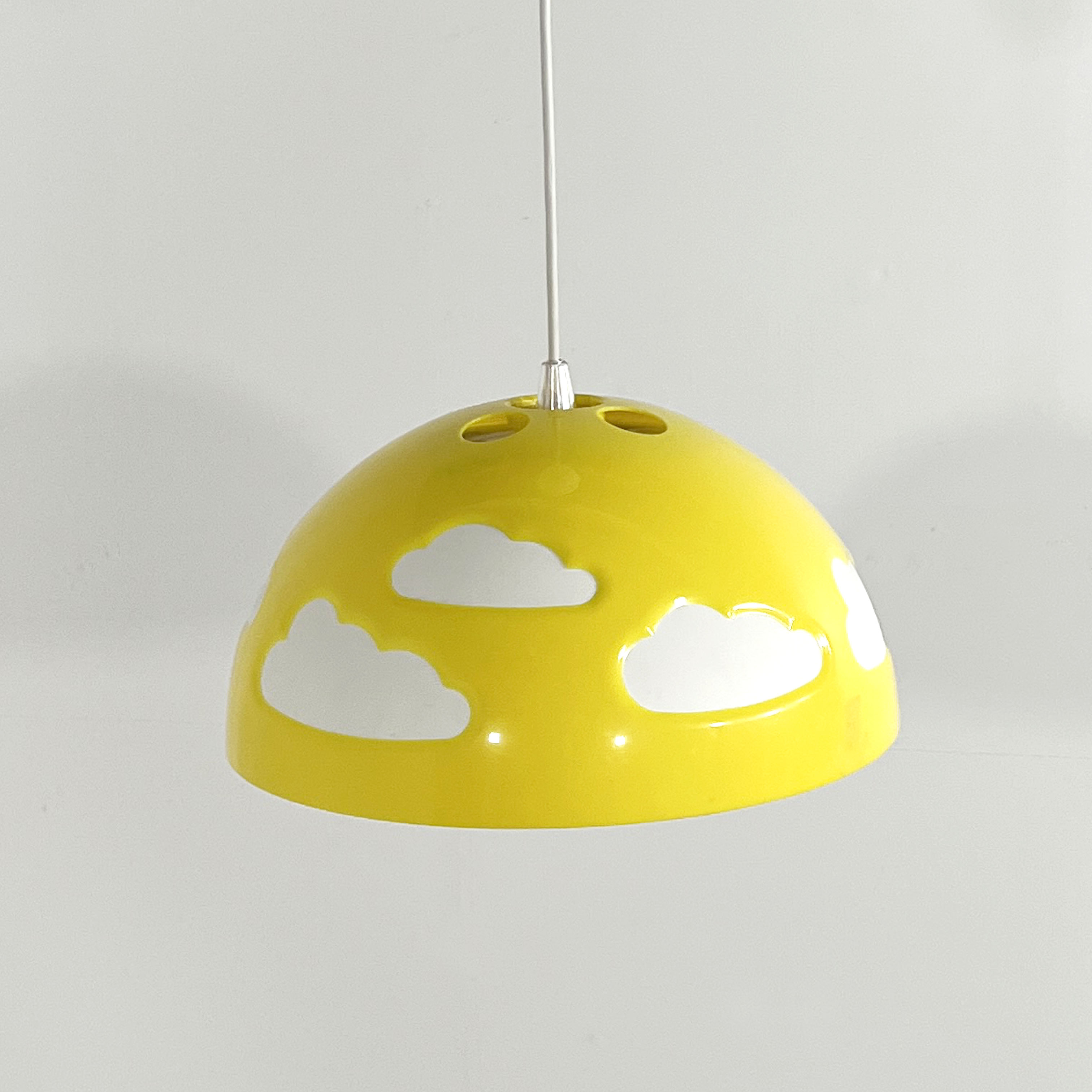 Yellow skojig cloud suspension by henrik preutz for ikea, 1990
