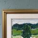 « Green Grove » peinture à l’huile de paysage suédoise vintage, encadrée