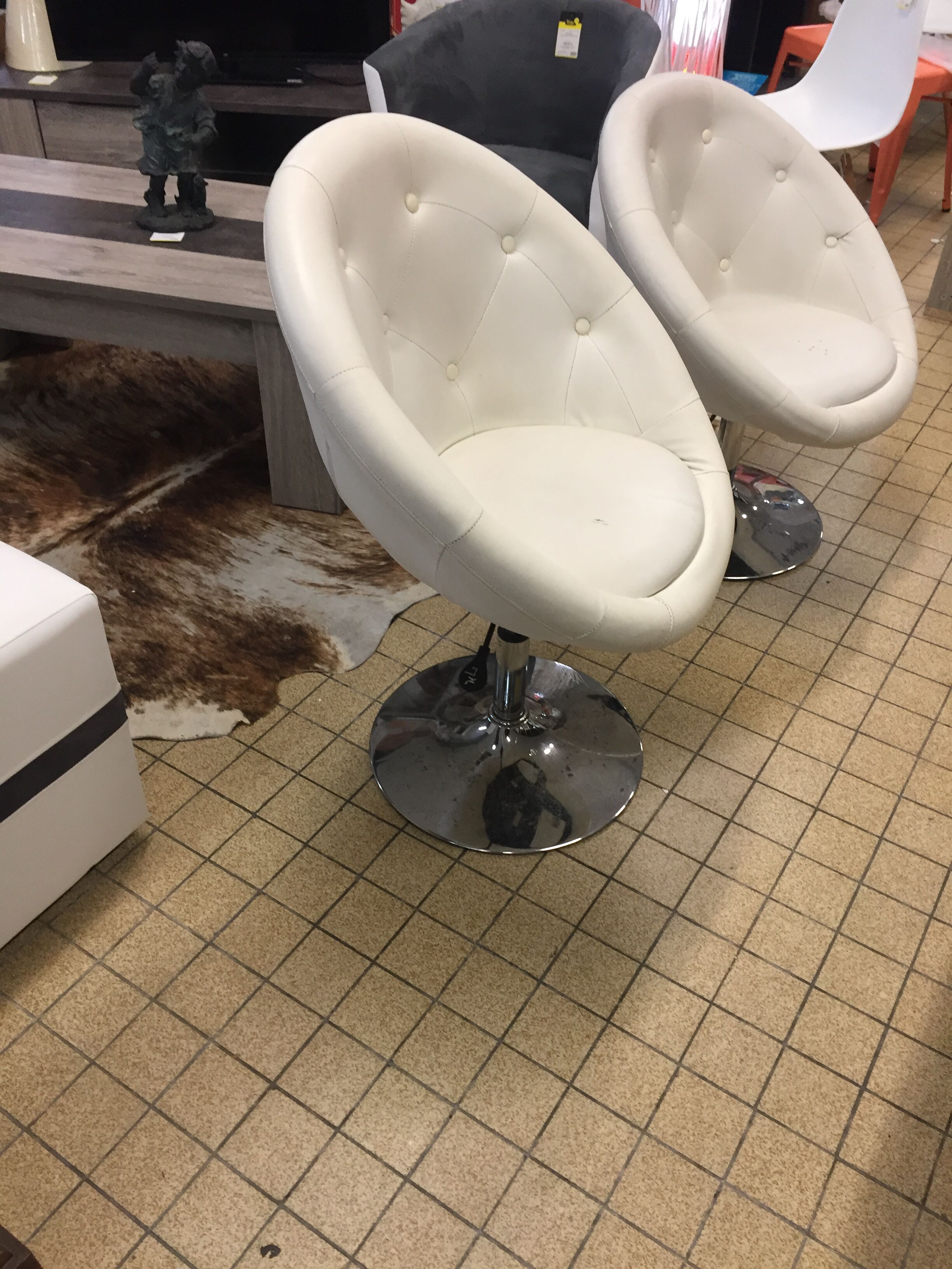 Paire Fauteuil tulipe cuir