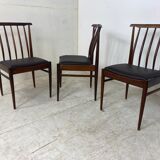 Chaises de salle à manger scandinaves, années 1960, Ensemble de 3