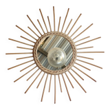 Vintage rattan sun mirror