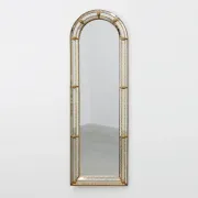Venetian Style Arched Mirror with Gilt Beaded and Glass Frame, Italy, 20th