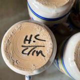 6 ceramic cups signed hc