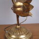 Lampe de table vintage sixties fleur clochette muguet et feuillage en métal doré