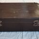 Small old suitcase with a ribbed appearance