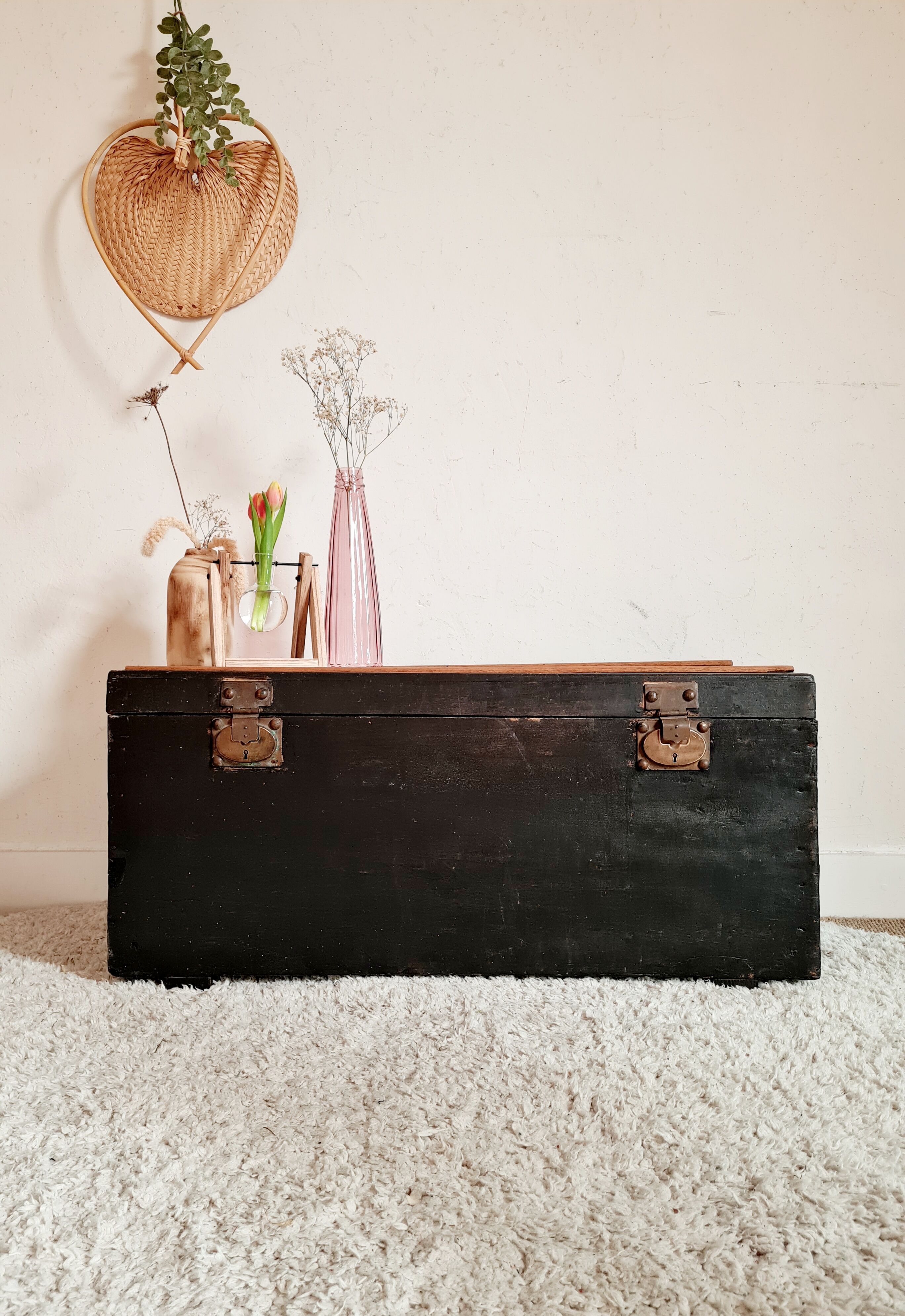 Old black wood trunk