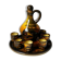 Liqueur service in Schramberg faience, majolica style, Saint Jean du Desert.