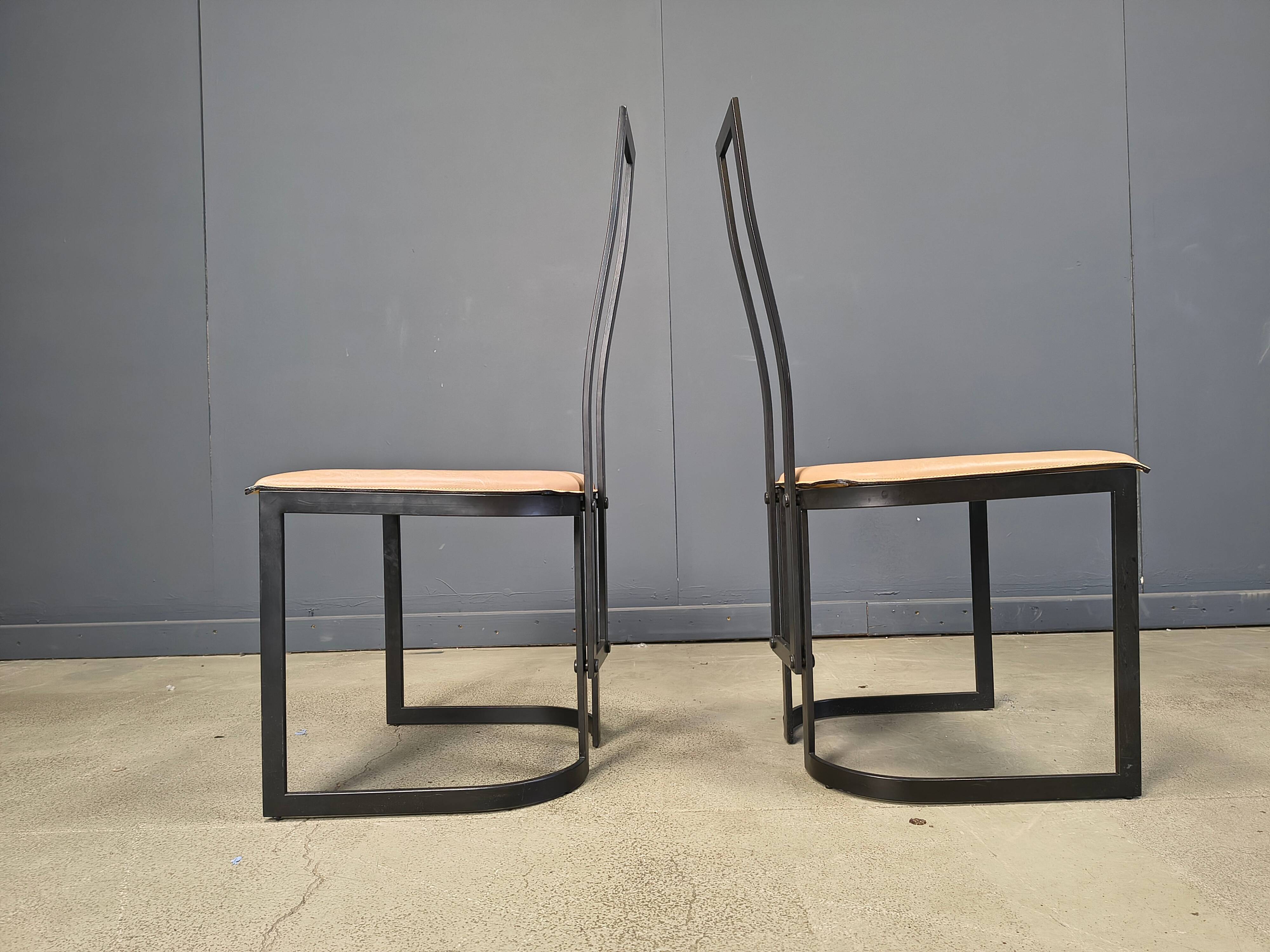 Gastone Rinaldi postmodern dining chairs for Thema Italy, 1980s - set