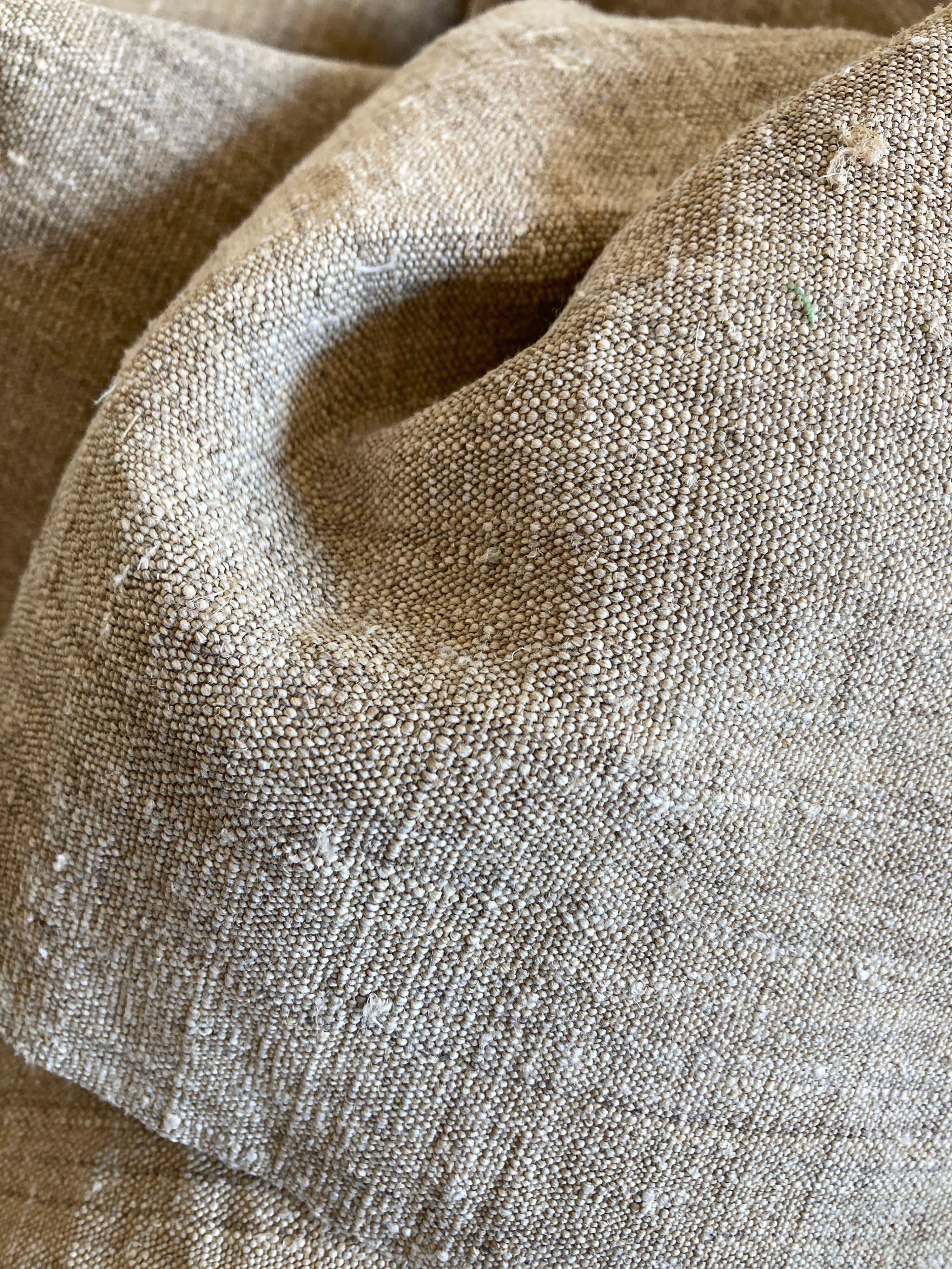 Pièce de chanvre de ferme 19e linge de réserve L278cm