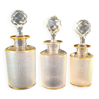 Napoleon III frosted crystal toilet set by Saint Louis