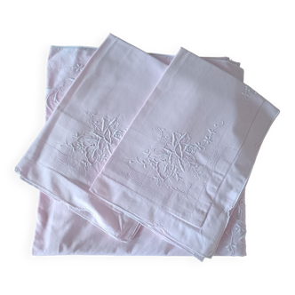 Set of old embroidered sheets
