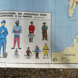 Map world map of the planisphere world MDI 1960