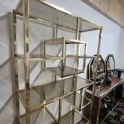 Vintage 1970s golden designer shelf