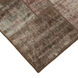 Handwoven Oriental Vintage 172 cm x 237 cm Brown Patchwork Carpet