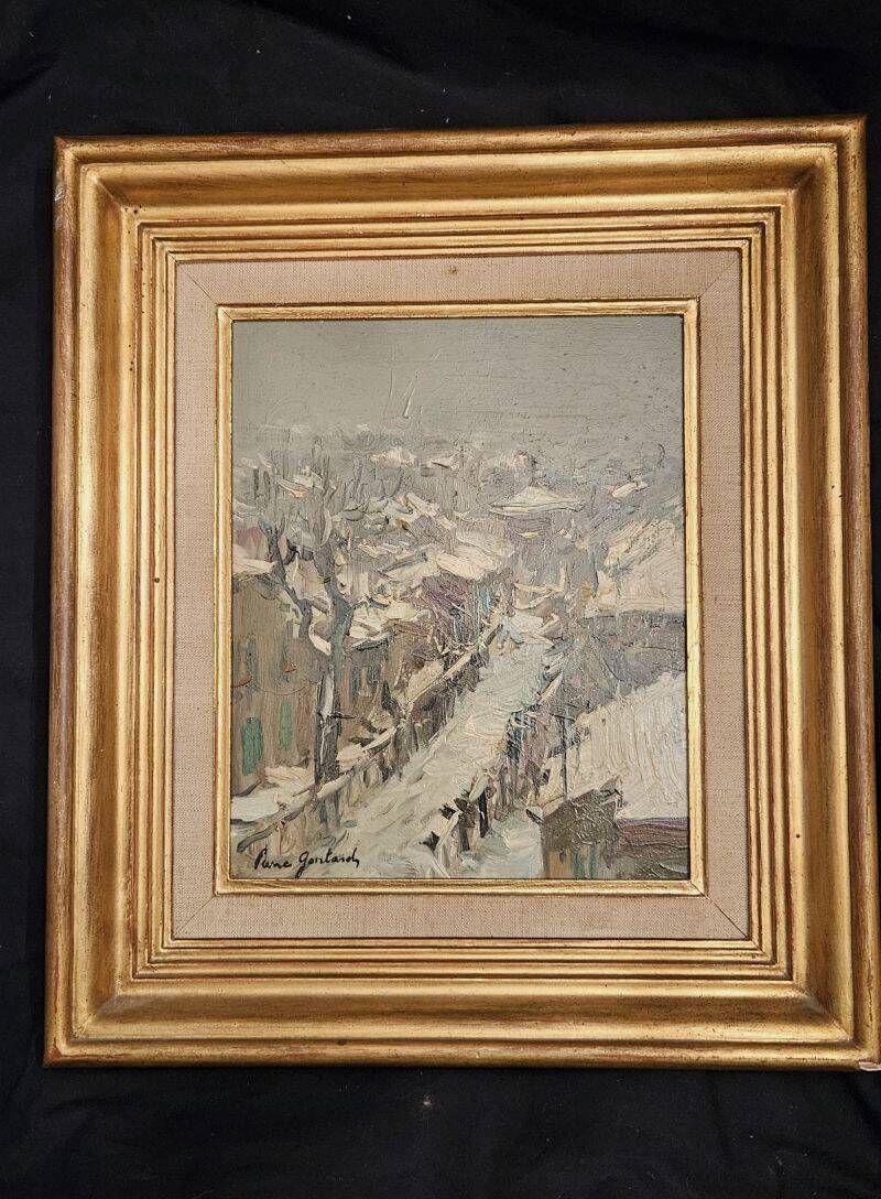 Pierre Gontard - Huile Sur Isorel "Paysage Enneigé"