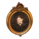 19th Century Antique Portrait of Woman Oil on Canvas Painting