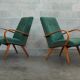 Pair of green armchairs by Jaroslav Smidek for TON
